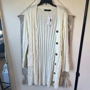 NWT - Long cream sweater